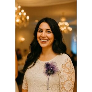 Damart White Lace Top 3/4 Sleeve Embellished Floral‎ Applique 1XL